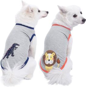 img 4 attached to Blueberry Pet - 7 Pattern Pack of 2 Soft & Comfy Dog Shirts + 2 Pattern Pack of 1 Zebra Shirt