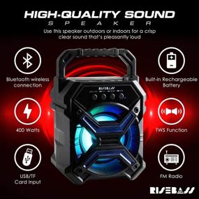img 1 attached to 🔊 Rechargeable Portable Bluetooth Speaker with Party Lights - Ideal for Kids & Adults - Compatible with iPhone, Android, iPod and More - Perfect for Hiking, Camping, Picnic and Boating