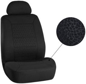 img 1 attached to ECCPP Universal 5MM Soft Car Seat Cover with Headrest - Breathable Embossed Cloth Stretchy Black for Cars Trucks Vans - Durable & 100% Breathable