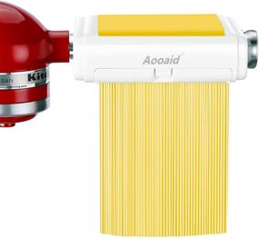 img 3 attached to 🍝 Pasta Maker Attachment for KitchenAid Stand Mixers: 3-in-1 Fettuccine and Spaghetti Cutter + Pasta Sheet Roller + Accessories & Cleaning Brush by Aooaid