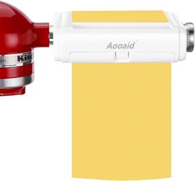 img 2 attached to 🍝 Pasta Maker Attachment for KitchenAid Stand Mixers: 3-in-1 Fettuccine and Spaghetti Cutter + Pasta Sheet Roller + Accessories & Cleaning Brush by Aooaid