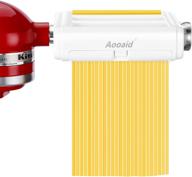 🍝 pasta maker attachment for kitchenaid stand mixers: 3-in-1 fettuccine and spaghetti cutter + pasta sheet roller + accessories & cleaning brush by aooaid logo