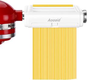 img 4 attached to 🍝 Pasta Maker Attachment for KitchenAid Stand Mixers: 3-in-1 Fettuccine and Spaghetti Cutter + Pasta Sheet Roller + Accessories & Cleaning Brush by Aooaid