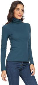 img 2 attached to 👕 GUBUYI Women's Stretchy Fitted Pullover Cotton Tops - Turtleneck Thermal Long Sleeve T-Shirts