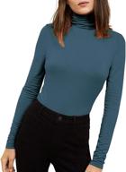 👕 gubuyi women's stretchy fitted pullover cotton tops - turtleneck thermal long sleeve t-shirts логотип