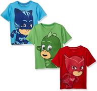 adorable pj masks toddler baby boys' 3 pack of short sleeve graphic t-shirts logo