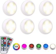 🌈 peakplus led closet lights puck lights: rgb color changing, remote control, 6-pack with 2 remotes - battery powered/usb wireless dimmable stick-on lights for kitchen, under cabinet, night logo