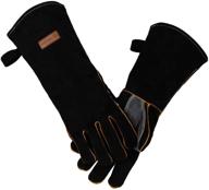 🔥 kim yuan extreme heat & fire resistant gloves with kevlar stitching - ultimate protection for fireplace, stove, oven, grill, welding, bbq, animal handling - up to 932 °f logo