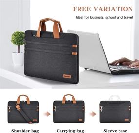 img 2 attached to 👝 LONMEN 14 Inch Laptop Shoulder Bag: Stylish & Durable Carrying Case for MacBook Pro, Surface Book 2, Dell XPS 15 & Chromebook - Ideal for 15 inch MacBook Pro 2019!