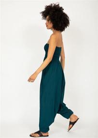 img 1 attached to Cotton Harem Pants Romper Jumpsuit Women's Clothing in Jumpsuits, Rompers & Overalls