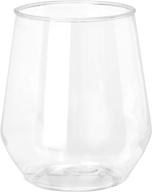 set of 32 unbreakable stemless plastic wine champagne glasses - elegant, durable, and reusable shatterproof drinkware - ideal for home, office, bars, wedding, bridal shower, baby shower - 12 oz capacity - indoor and outdoor use logo