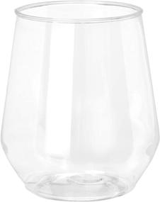 img 4 attached to Set of 32 Unbreakable Stemless Plastic Wine Champagne Glasses - Elegant, Durable, and Reusable Shatterproof Drinkware - Ideal for Home, Office, Bars, Wedding, Bridal Shower, Baby Shower - 12 oz Capacity - Indoor and Outdoor Use