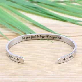 img 2 attached to Personalized Inspirational Stainless Cuff Bracelet for Women and Girls - Perfect Birthday, Christmas, or Mothers Day Jewelry Gift