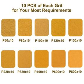 img 3 attached to 🔄 Versatile 6-Inch 6-Hole Hook and Loop Sanding Discs: 100-Pack with Assorted Grits (60-800) for Random Orbital Sander