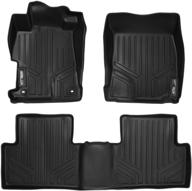 🚗 maxliner floor mats 2 row liner set in black for honda civic sedan 2012-2015 (excluding ex and si models) logo