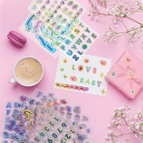 img 2 attached to 🌈 Colorful Heart Ribbon Alphabet Stickers: Decorative DIY Craft Stickers for Scrapbooking, Greeting Cards, and Home Decoration Crafts – 40 Sheets (Bright Style)