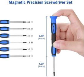 img 3 attached to 🔧 Hautton Eyeglass Repair Kits: 6 Pcs Precision Magnetic Screwdriver Tool Set for Glasses, Watches, and Small Electronics Repair