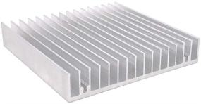 img 4 attached to 🔥 Awxlumv Silver Aluminum Heat Sink 100 x 100 x 18mm / 3.94' x 3.94' x 0.71' Inch Radiator for Circuit Board and Transistor Semiconductor Devices with 16 Fin Design