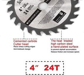 img 1 attached to 🪚 Kinswood Metal Cutting Circular Saw Blade: Thin Kerf Blade for DeWalt, Makita, SKIL, Bosch Skil - Heavy Duty and Anti-Rust Coating Included (4" 1/2" 1 pc 24T)