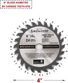 img 3 attached to 🪚 Kinswood Metal Cutting Circular Saw Blade: Thin Kerf Blade for DeWalt, Makita, SKIL, Bosch Skil - Heavy Duty and Anti-Rust Coating Included (4" 1/2" 1 pc 24T)