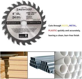 img 2 attached to 🪚 Kinswood Metal Cutting Circular Saw Blade: Thin Kerf Blade for DeWalt, Makita, SKIL, Bosch Skil - Heavy Duty and Anti-Rust Coating Included (4" 1/2" 1 pc 24T)