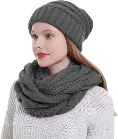 img 1 attached to Infinity Beanie Winter Circle Scarves Outdoor Recreation for Hiking & Outdoor Recreation Clothing