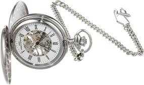 img 4 attached to Charles Hubert Paris Mechanical Pocket Watch 3575W