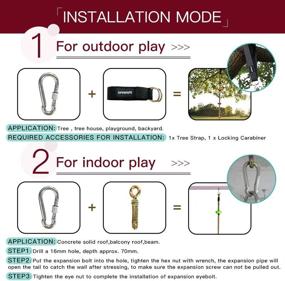 img 1 attached to 🌳 Ultimate Outdoor Fun: Climbing Rope Tree Swing Set with Disc Swings, Platforms, and Treehouse Accessories for Kids - Includes 5ft Strap & Carabiner