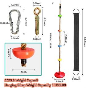 img 3 attached to 🌳 Ultimate Outdoor Fun: Climbing Rope Tree Swing Set with Disc Swings, Platforms, and Treehouse Accessories for Kids - Includes 5ft Strap & Carabiner