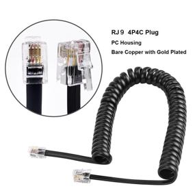 img 3 attached to 📞 360 Degree Rotating Telephone Handset Cord Detangler + 8.5 Foot Uncoiled Landline Cable (1 Pack) with 2 Foot Coiled Telephone Handset Cord (1 Pack)