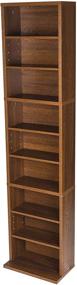 img 4 attached to Atlantic Herrin Adjustable Media Cabinet - Holds 261CD, 114DV, 132 Games in Textured Chestnut Finish