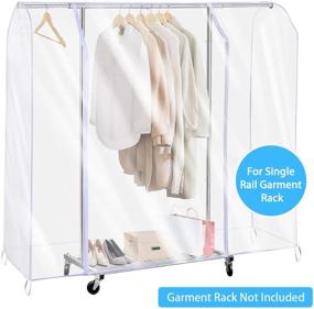 img 1 attached to SIWUTIAO 4Ft Garment Rack Cover – Transparent PEVA Clothing Rack Cover for Dustproof and Waterproof Protection – Clear Clothes Cover ONLY