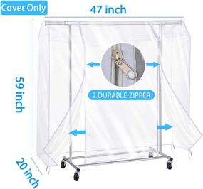 img 3 attached to SIWUTIAO 4Ft Garment Rack Cover – Transparent PEVA Clothing Rack Cover for Dustproof and Waterproof Protection – Clear Clothes Cover ONLY