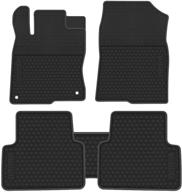 🚗 custom fit car floor mats for honda civic 10th (2016-2020) - heavy duty rubber liner, all weather guard, full black vehicle carpet, front and rear seat replacement logo