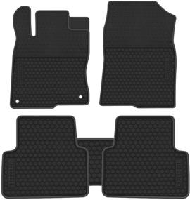 img 4 attached to 🚗 Custom Fit Car Floor Mats for Honda Civic 10th (2016-2020) - Heavy Duty Rubber Liner, All Weather Guard, Full Black Vehicle Carpet, Front and Rear Seat Replacement