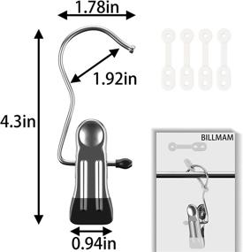 img 3 attached to Stainless Steel Heavy-Duty Laundry Hooks Boot Clips - 12 👢 PCS Portable Hangers for Organizing Hats, Pants, Towels, Socks, Handbags, and More!