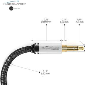 img 3 attached to 🎧 Кабель KabelDirekt 10 футов с дополнительным 3,5 мм разъемом для наушников и Aux-кабелем - высококачественный стереоаудиокабель с прочным металлическим корпусом и сплетением из нейлона без путанья для смартфонов, ноутбуков и аудиоустройств - черный/серебряный