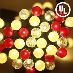 img 3 attached to Jemmy Ho 70 PCS Globe String Lights: Pearlized Glass Bulbs with Red Warm and 🌟 White Glow, UL Certified 18.3FT 120V LED Fairy Lights for Indoor/Outdoor Patio Wedding Christmas Tree Decor