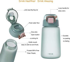 img 1 attached to EVEPURE Avocado Green Tritan Water Bottle: Cute, Kid-friendly Hydration for Kindergarten Girls