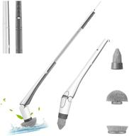 lamgool electric spin scrubber household cleaning brush with cordless feature: ideal cordless shower scrubber for effective cleaning, long handle with 3 replaceable brush heads & rechargeable power; perfect power scrubbers for tub, tile, floor, m2 logo