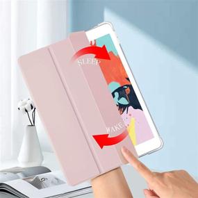 img 1 attached to 📱 LovRug Compatible iPad Case 10.2 - Soft TPU Frosted Back, Pencil Holder, Auto Wake/Sleep, Pink (9th/8th/7th Gen)