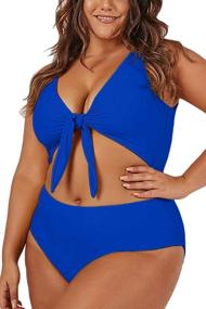 img 3 attached to 👙 Flaunt your Style with Haloon Oversized Bathing Swimsuit for Juniors in Women's Clothing Section - Swimsuits & Cover Ups Department