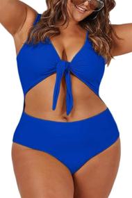 img 2 attached to 👙 Flaunt your Style with Haloon Oversized Bathing Swimsuit for Juniors in Women's Clothing Section - Swimsuits & Cover Ups Department