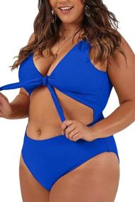 img 1 attached to 👙 Flaunt your Style with Haloon Oversized Bathing Swimsuit for Juniors in Women's Clothing Section - Swimsuits & Cover Ups Department