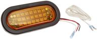 🚨 овальный предупредительный огонь с желтым светодиодом amber led от компании north american signal - установка с уплотнительным кольцом, 12/24v, ток 0.33a. логотип