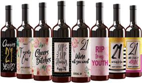 img 4 attached to 🎉 21st Birthday Wine Bottle Labels Stickers - Personalized Party Decorations & Gifts for Her | Set of 8 | 2000 Milestone Bday Presents