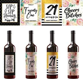 img 1 attached to 🎉 21st Birthday Wine Bottle Labels Stickers - Personalized Party Decorations & Gifts for Her | Set of 8 | 2000 Milestone Bday Presents