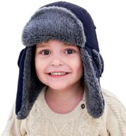 🧢 warm and cozy: home prefer toddler boys winter hat with long earflaps logo