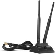 dual wifi antenna: enhance signal strength and range with rp-sma male connector and extension cable - 2.4ghz/5ghz dual band for wireless router and hotspot logo