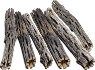 ๐ชต sungrow cholla wood: 5 inch long aquarium decoration, chew toys for small pets & artistic home decor - 6-pcs long lasting driftwood logo